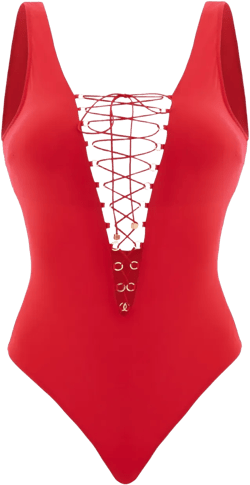 lace-up swimsuit