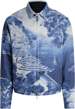 Channing Reversible Linen-silk Jacket In Classic Chairman Navy