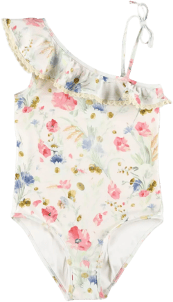 floral-print one-shoulder swimsuit