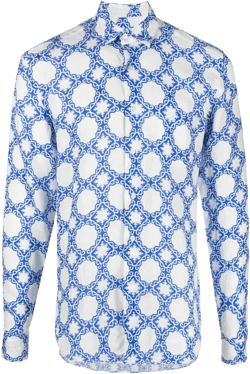 geometric-print long-sleeve shirt 