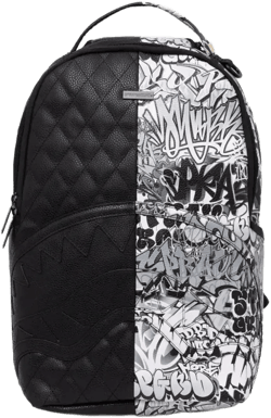 Dark Wave quilted graphic-print backpack