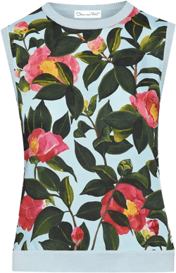 Camellia printed tank top