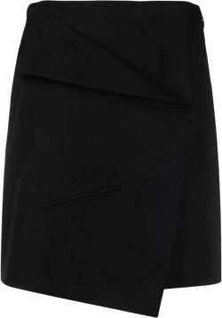 asymmetric wool miniskirt