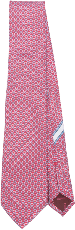 geometric-print silk tie