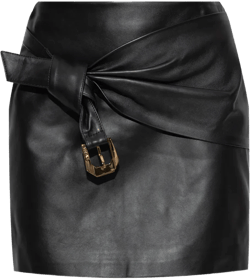 leather draped skirt