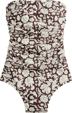 SZ Blockprints&trade; X J.Crew Gemma ruched bandeau one-piece - BROWN