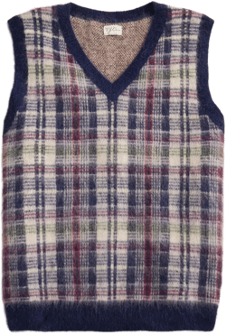 Alpaca-blend sweater-vest in plaid