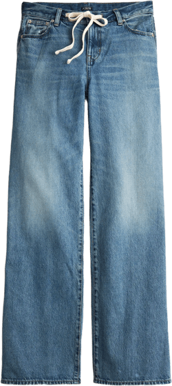Lower-rise wide-leg jean with tie - REAGAN WASH