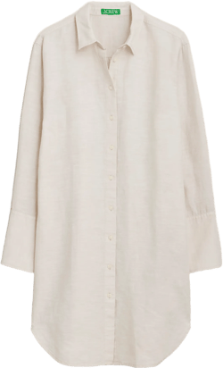 Relaxed-fit beach shirt in linen-cotton blend - SHEER FLAX