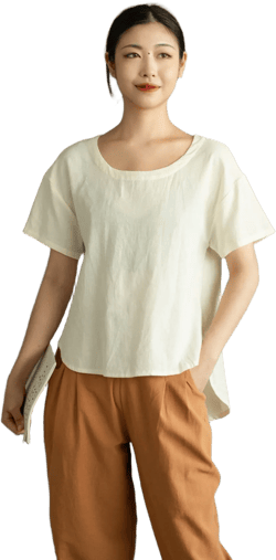 Summer Cotton Tops Women&#39;s Shirt Short Sleeves Blouse Irregular Casual Loose Kimono Customized Shirt Top Plus Size Clothes Linen