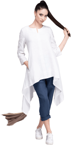Linen Tunic White, Linen Tops for Women