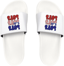 Red White Blue Sandals, LOVE, Women&#39;s Slides, Beach Wear, Gift for Her, Mother&#39;s Day, Patriotic, 4th of July, Travel, Cruise, Summer