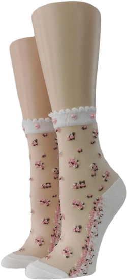 Women Sheer Socks/Hand Crystal Work/Women Socks/Crystal Lace/ Transparent Socks/Dress Socks/Mesh Socks/Stocking Socks/Lace Socks/Tulle Socks