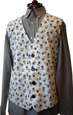Mens Minions Waistcoat/Vest  matching bowtie available