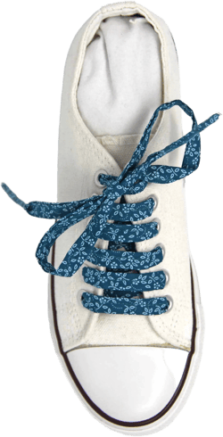 Teal Floral Fabric Shoelaces, Summer Shoes, Vintage Style, Canvas Shoes, Great Gift, other colours available