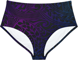 Jewel Tone Polynesian Tribal High-Waist Hipster Bikini BottomSummer Swim Bikini Set, Two Piece Bathing Suit, Beachwear, Women&#39;s Swimsuit