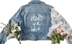 Boho Wedding Denim Jackets Mother of the bride jacket Bridesmaid Denim Jacket Miss to Mrs mom