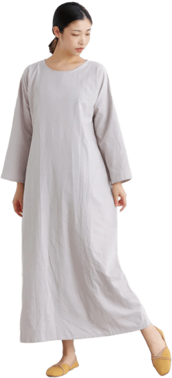 Women Cotton Dress Soft Casual Loose Robes Long Sleeves Shift Dress Boho Maxi Dresses Customized Dress Plus Size Clothing Linen Dress