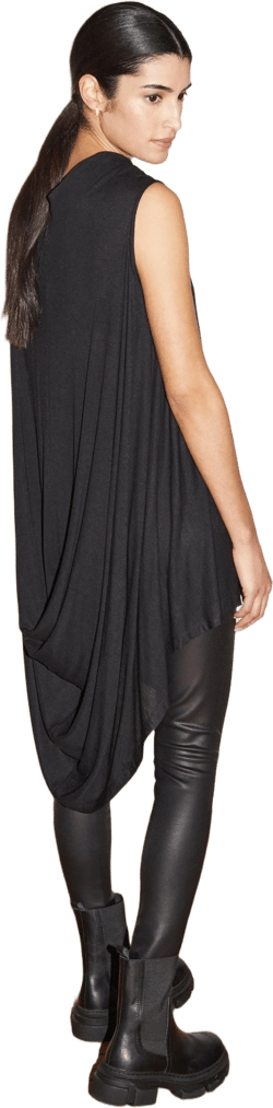 Sheer Asymmetric Hem Tunic, See Through Tunic Top, Casual Sleeveless Long Top, Draped High Low Tunic, Ines Tunic, Marcella - MB1838