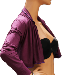Yoga Bolero Shrug | Fitted Long Sleeve Bolero | Purple Shrug Top | Loose Day Jacket | Cover-Up Shawl for Women