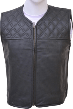 Men's Leather Hunting Vest – Quilted Design, Outdoor Utility Waistcoat, Vintage Style, Rugged Gear, Gift for Him, Tactical Look