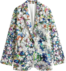 women jeweled blazer crystal queen peacock print blazer fashion statement piece blazer women gemstone blazer party diamonds colorful