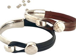 Leather cuff bracelet for women • Leather bracelets for men •  Boho jewelry • Handmade gifts for her from Red Moon Jewelry • Silver cuff