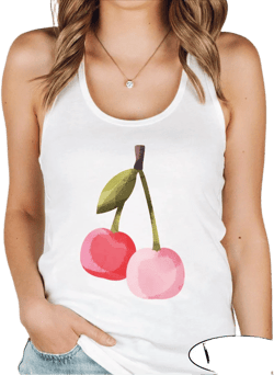 Cherry Tank Top,  Cherry Coquette  Tank Top, Watercolor Cherries Tshirt, Cherry Graphic Tank Top, Cherries Tank Top, Cherry Lover Gift
