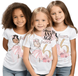 CUSTOM Ballerina Birthday Shirt Girls, Ballet T-Shirts,Ballet Birthday,Ballet Outfit, Ballet Dancer Gift, Ballet Clothing, Dance Birthday
