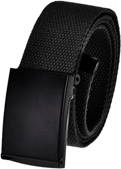 Build A Belt Men&#39;s Black Flip Top 1.5&quot; Wide Buckle with Canvas Web belt