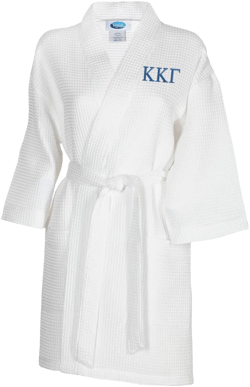 Kappa Kappa Gamma Waffle Weave Bath Robe, Kappa short Waffle Weave Robe, Sorority Letter Bath Robe, Greek Apparel, Greek Leters
