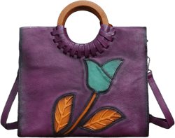 Genuine Leather Top Handle Handbag for Women Vintage Satchel Retro Handmade Crossbody Bag Purse Personalization Shoulder Bag Gift Work Tote
