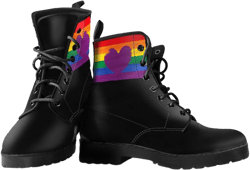 Combat Boots  Heart Pride - Vegan Heart  Boots, Womens Fashion, Winter Boots Womens, Rain Boots, Gift For Friend, Vegan Leather Boots