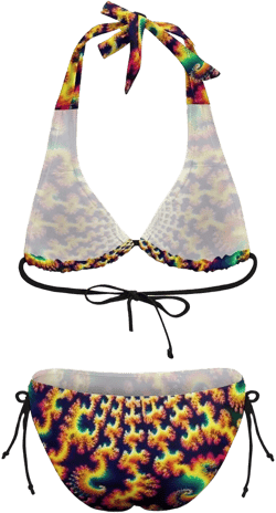 Women’s Two Piece Bikini, Fractal Bikini for Sale by Swaggy Shirts on Etsy, Ladies Bikini Swimsuit, Festival Clothing, Psychedelic Bikinis