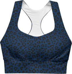 Dark Blue Tiger Sports Bra – High Support Sports Bra – Comfortable Yoga Bra – Seamless Fitness Bra – Breathable Sports Bra for Women