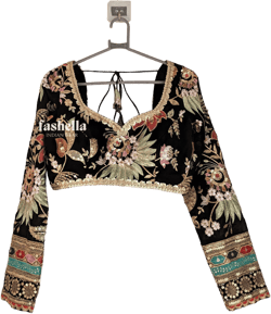 Indian Saree & Blouse/ Green Black Saree/ Designer Saree/ Bollywood Saree/ Sari and Blouse/ Indian wear ladies/ Party Saree Blouse/