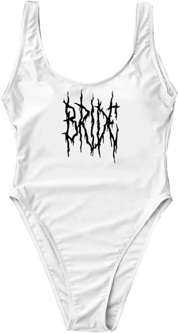 Death Metal Bride Swimsuit Personalized Bride Swimsuit Onepiece Honeymoon Swim Suit Custom Swimsuit Bachelorette Swimsuit Beach Bride Gift