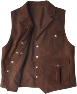 Men Brown Suede Leather Vest–Western Cowboy Outdoor Waistcoat–Rugged Brown Utility Biker Vest with Pockets for Hunting & Riding-Cowhide vest