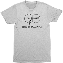 Dad Jokes Where the Magic Happens Shirt, Venn Diagram Graphic T-Shirt, Dad Joke Humor Graphic Tees