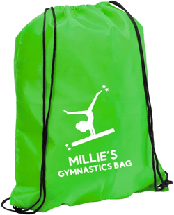 Personalised Gymnastics Bag, Children&#39;s Dance Bag, Unisex Uniform Gym Kit, Named Kid&#39;s Nylon Drawstring Backpack - 20 Poses To Choose From