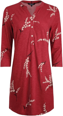 Weird Fish Women&#39;s Ava Printed Slub Tunic in Red