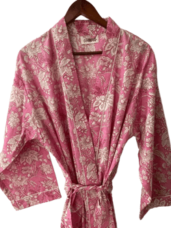 Kimono Robe, Pure Cotton Womens Bathrobes, 100% Cotton Hand Made Robes, Oriental Robes, Women&#39;s  Bathrobe