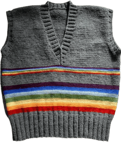 Sweater Vest, Hand Knit, Hand made Men&#39;s Rainbow Sweater Vest, wool acrylic blend, Made to Order