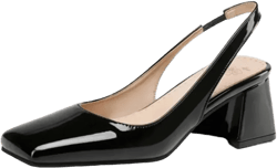 Women&#39;s Closed Toe Block Heel Sandals – Slingback Dress Shoes for Office, Wedding, Summer in Black, Green, or Pink