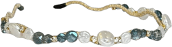Wavy Oyster Pearl Headband - Ocean Blue