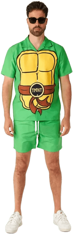 Suitmeister Men's Two Piece TMNT Set For Men - Official Teenage Mutant Ninja Turtles Halloween Costume - Shorts & Shirt Set