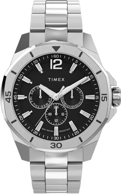 Men's Analog Black Stainless Steel Watch, 46mm