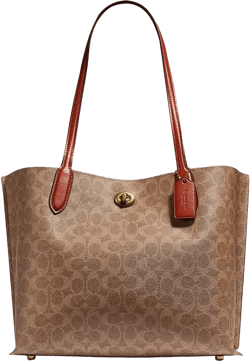 COACH Signature Logo Willow Canvas Large Tote Bag