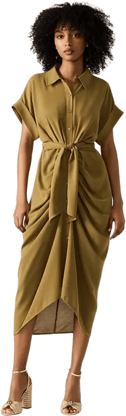 Steve Madden Women's Tori Tie-Waist Short-Sleeve Shirtdress