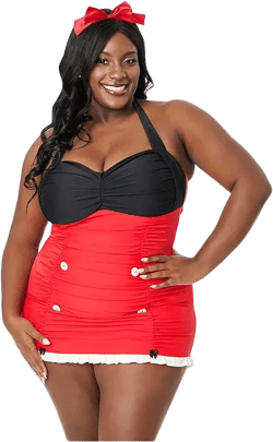 Plus Size Halter Swim Dress